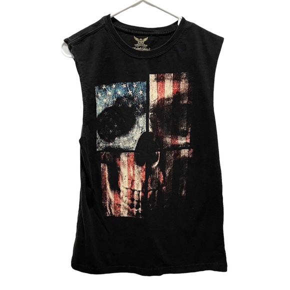 Faded Glory Other - Faded Glory Patriotic Skeleton Tank Black Size S